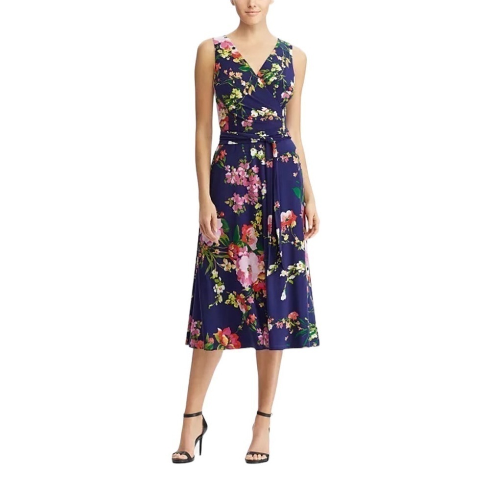 Lauren Ralph Lauren Floral-Print Fit & Flare Dress Size 14